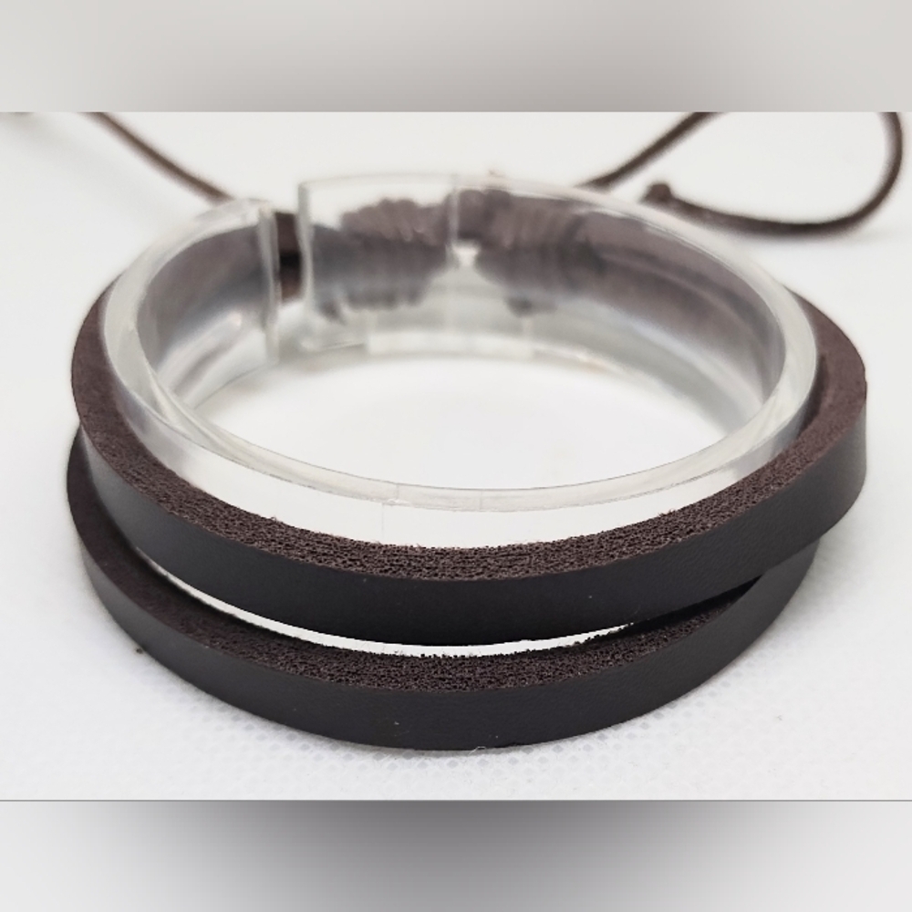 Men's Bracelet Leather‎ Layered Brown NEW f39